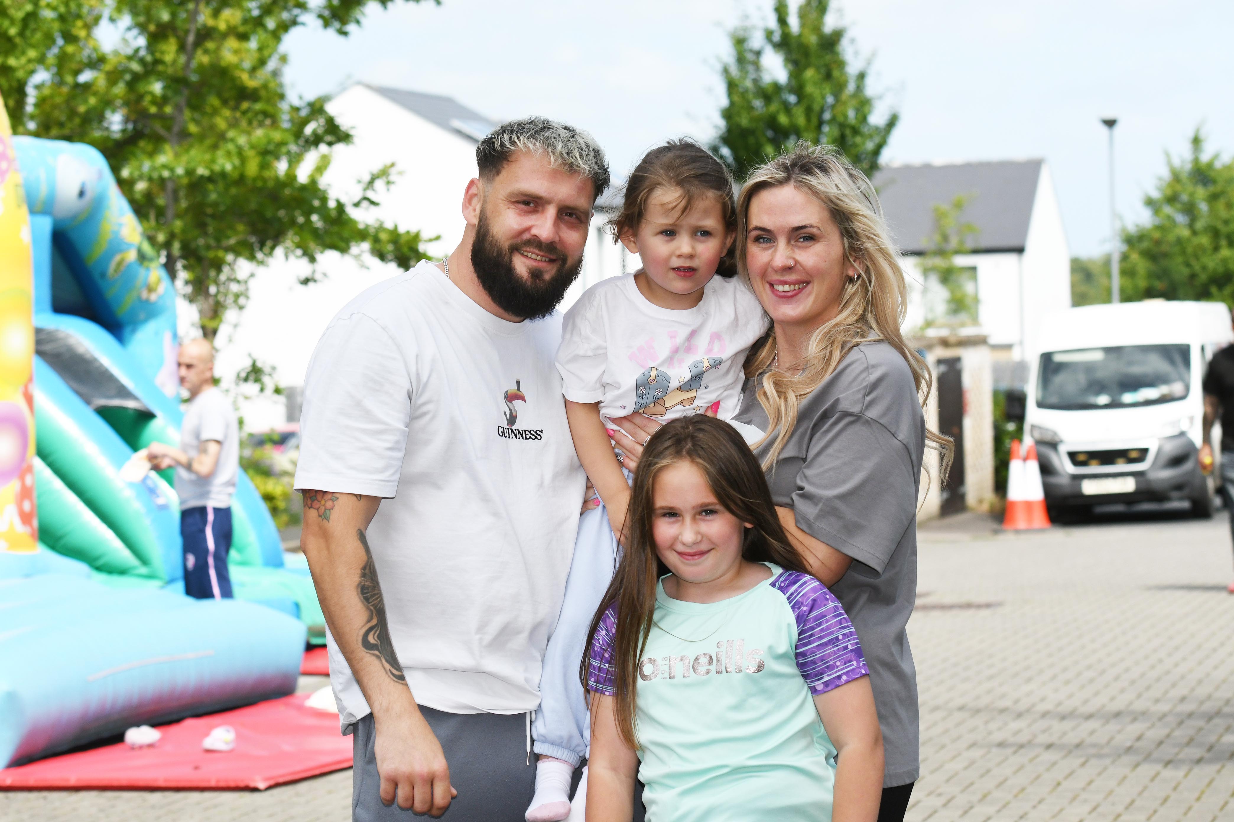 Pictured during Clanmil's Listening Event at Ballinaska Heights on Saturday were Mark McCallion, Harlyn-Grace, Ocean and Rachel Sheerin. 