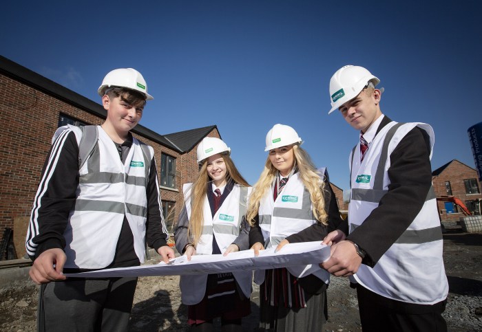 Students from Edmund Rice College, Hazelwood Integrated College, Glengormley High and Abbey Community College at Clanmil's Carnmoney Road Site